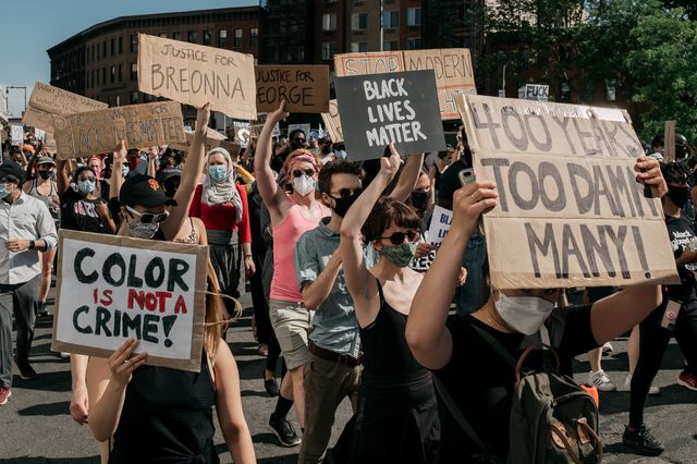 A photo of Black Lives matter protesters in June 2020